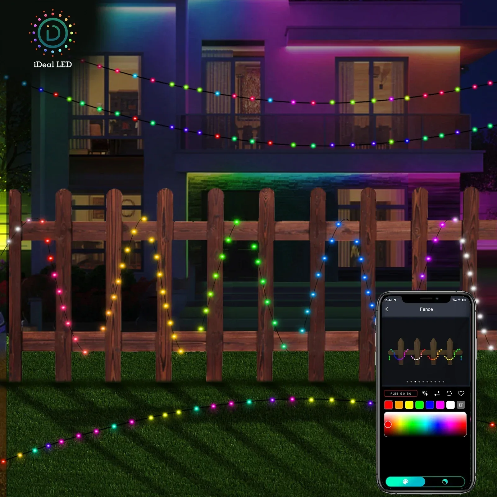 Waterproof Fairy Light String Smart Music APP 5V USB Dream color RGB WS2812 Christmas Party Garland Light Curtain Room Led Strip