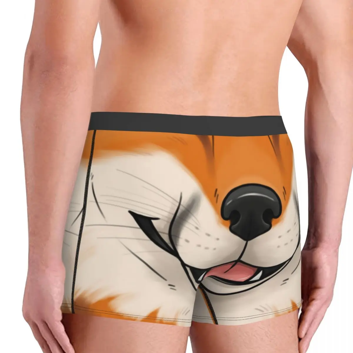 Custom Funny Fox Underwear Men Breathable Animal Boxer Briefs Shorts Panties Soft Underpants For Male