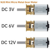 DC 3/6/12V N20 Mini Micro Metal Gear Motor with Gearwheel 30/50/60/100/200/300/500/1000RPM Reduction DC Motor with Metal Gearbox