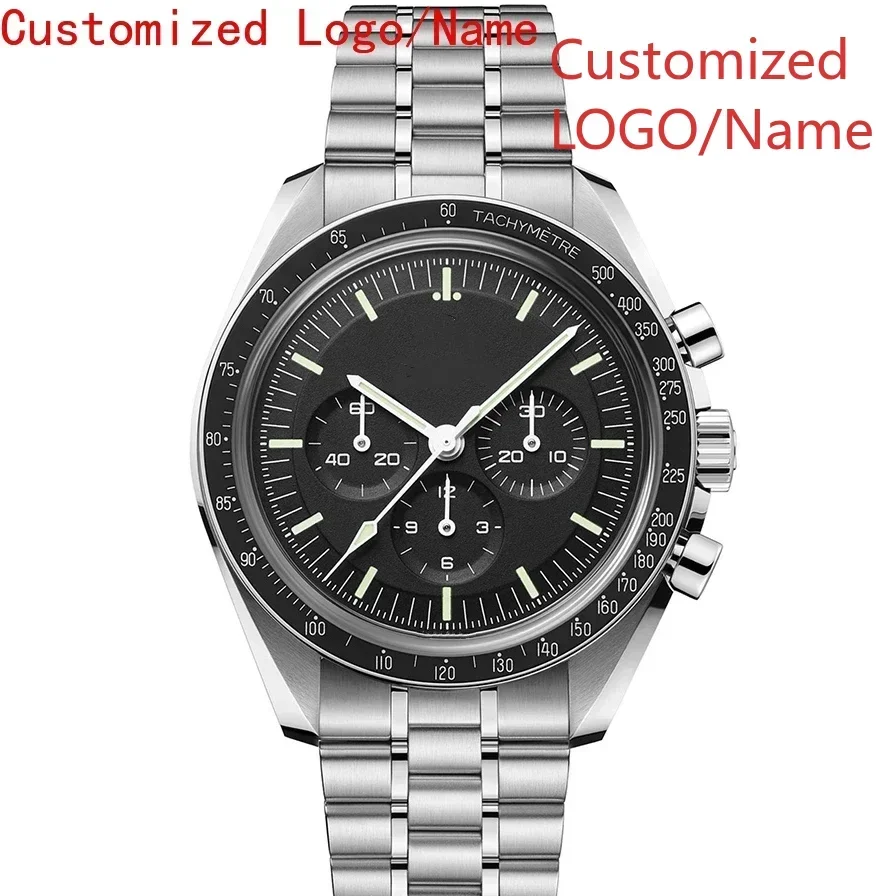 A88 Store  Luminous Ceramic Men Automatic Mechanical Watch Speed Black White Leather Customized Sapphire 42mm