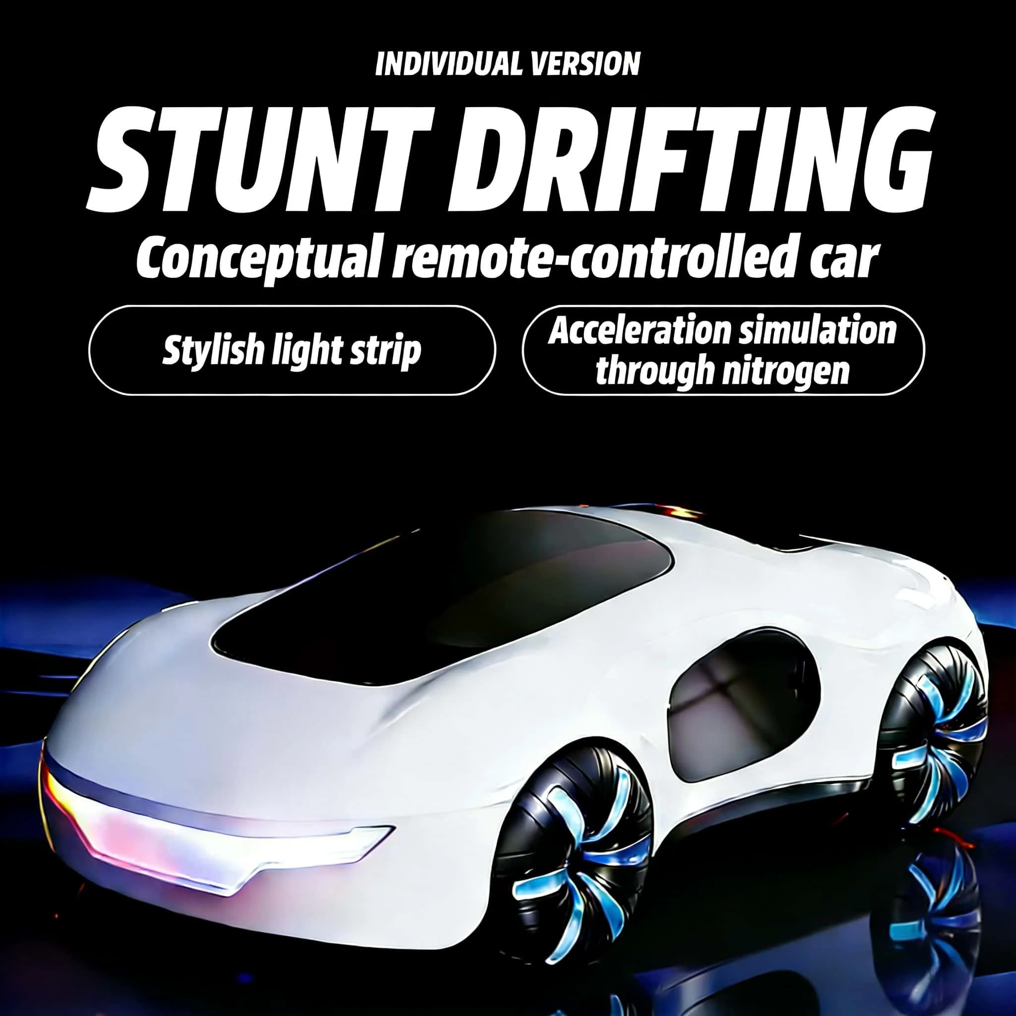 

New Cool Remote Control Concept Car Toy with Lights, Spray and Drift, 360° High-Speed Rotation, 4WD Racing Sports Car for Kids