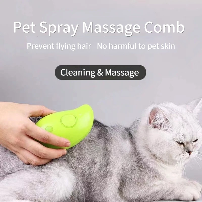 Cat Dog Steamy Brush Steam Brush Electric Sprayer for Massage Pet Grooming tool Shedding 3 in 1 Electric Sprays Massage Combs