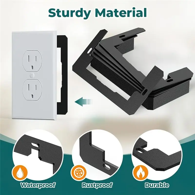 DT17 20Pieces Wall Plate Spacers Flush Fit Equipment Level Plate Electrical Outlet Spacers for Fixing Wall Equipment Switches