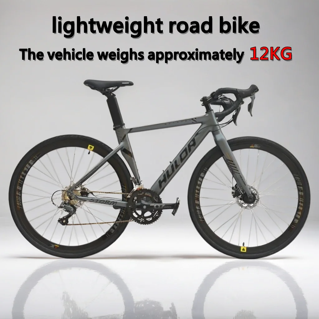 

700C curved handlebar road bicycle double disc brake lightweight Road Racing bicicleta SHIMANO kit 16 speed gravel bike aldult