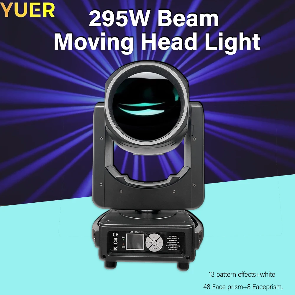 

295W 14R Beam Moving Head Light with Aperture 14 Patterns 14 Colors 48+8 Prism Effect DMX DJ Bar Disco Party Club Stage Effect