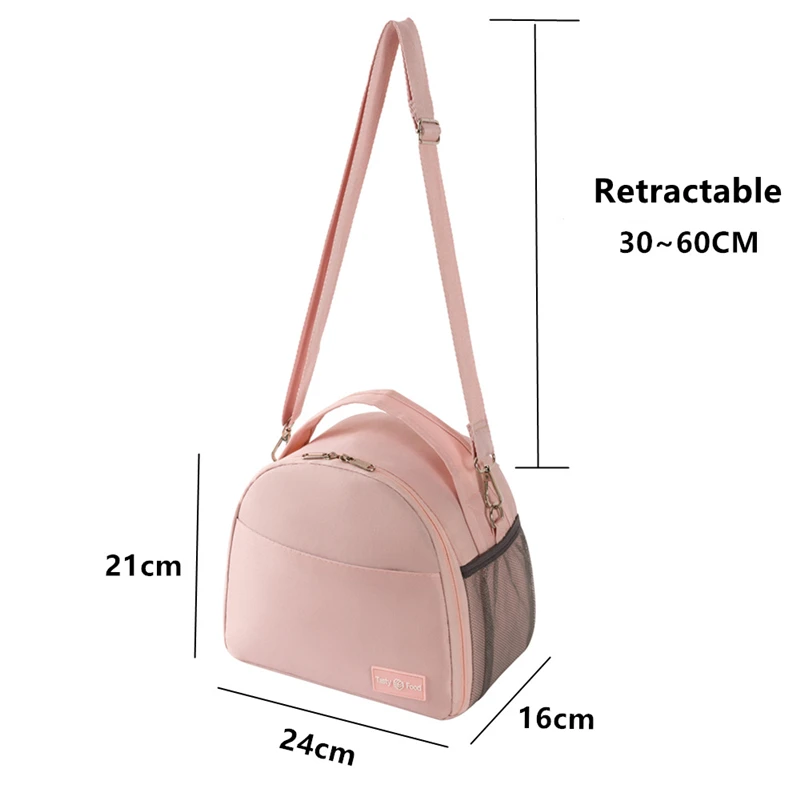 Fashion Insulated Heart Design Lunch Bag for Women Girl Large Capacity Thermal Cooler Crossbody Tote Portable Lunch Box for Work