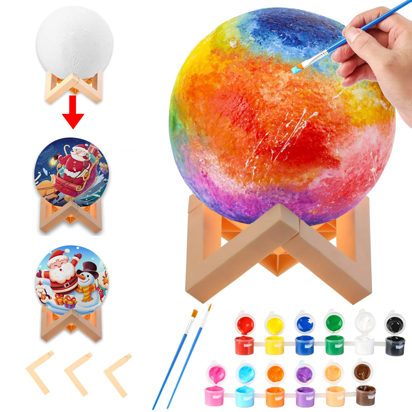 

DIY 3D Moon Light Cool Galaxy Lamp Christmas Crafts Creativity Arts Crafts Kit Art Supplies for Kids Barithday Party Decor