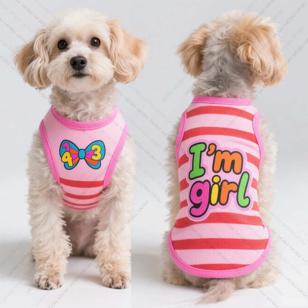 2025 Summer Pet Dog Clothing Dog Vest With Text 
