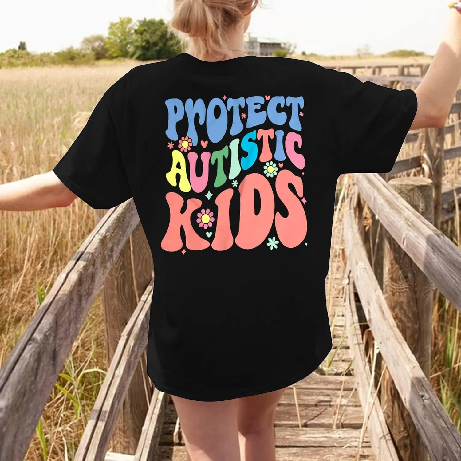 Chemise de sensibilisation à l'autisme T-shirt ample pour femmes: protéger les enfants autistes chemise éducation spéciale haut pour enseignant vêtements de maman autiste