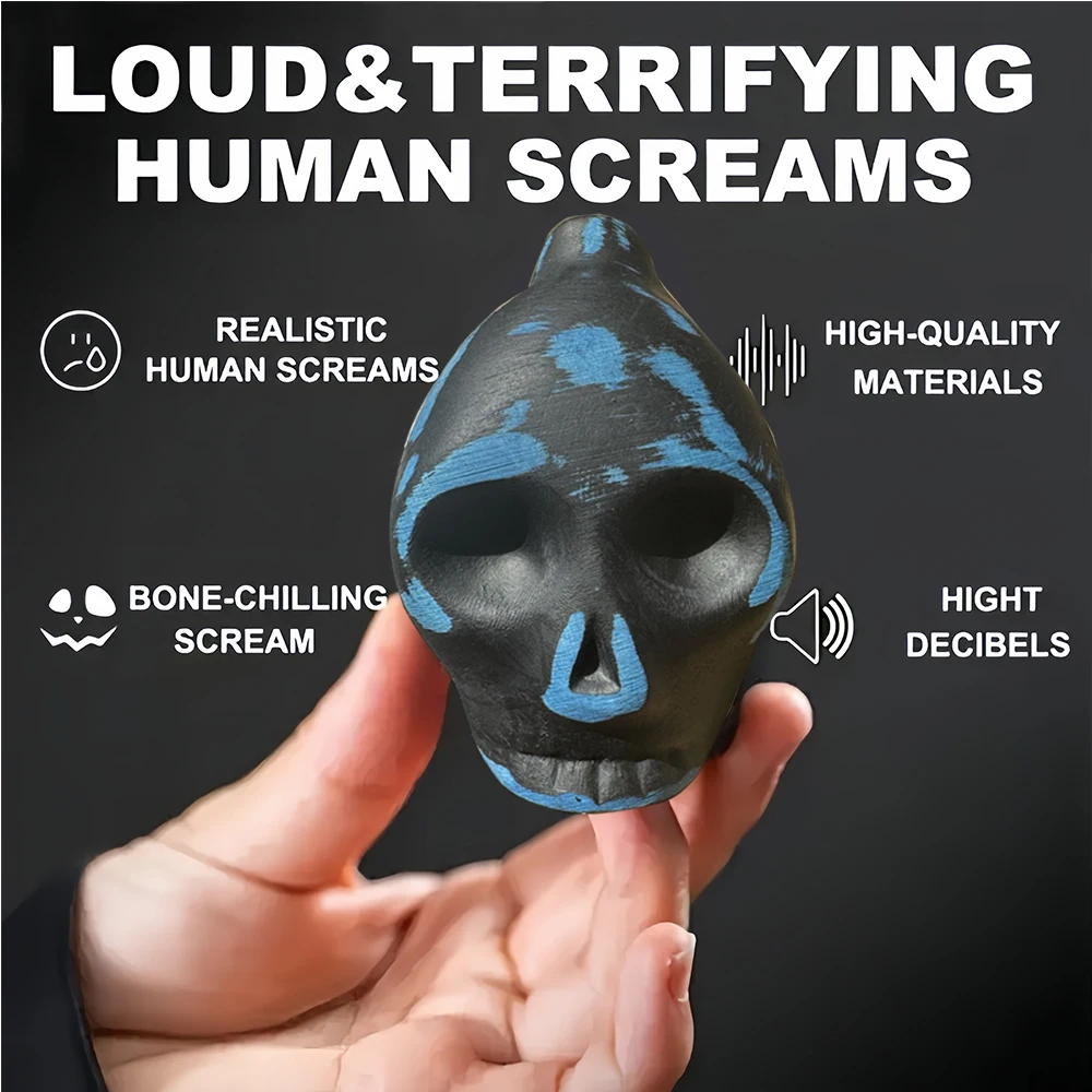 Screaming Aztec Death Whistle Unstressful Pranks for Halloween Prank Horror Party Essential - Painted Skull