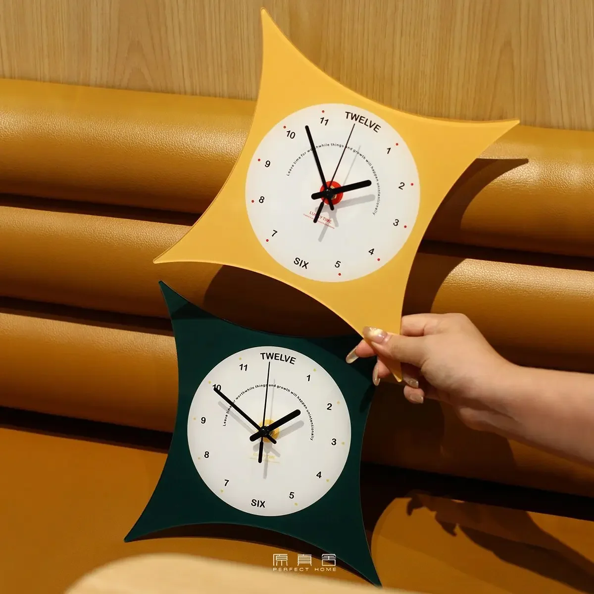 Niche Pillow Shape Wall Clock Wall Decoration No Punching Silent Table Clock  Many Colors Living Room Home Decoration