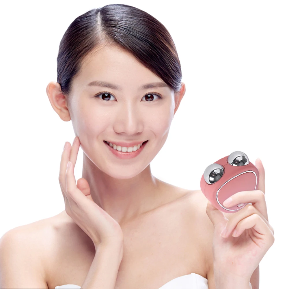 Ems مايكرو الحالي الجمال أداة رفع ثبات Rf مزدوجة الأسطوانة مدلك جهاز التخسيس مزيل التجاعيد أدوات العناية بالبشرة