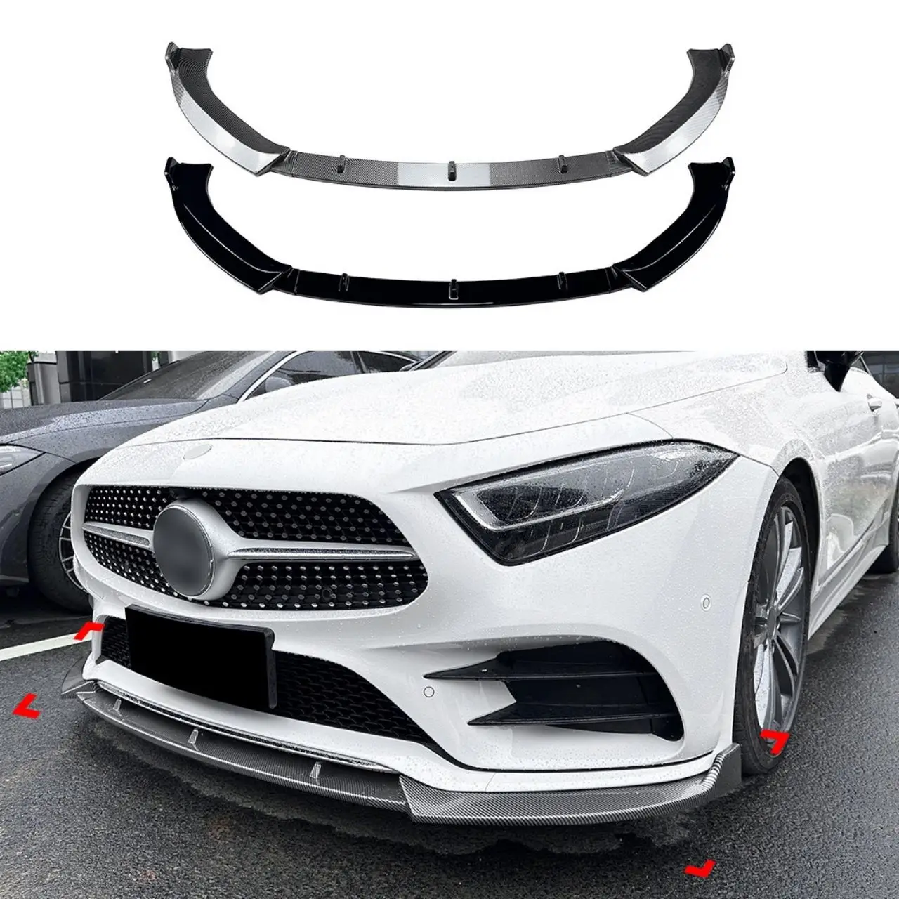 

For Mercedes Benz CLS Class C257 CLS300 CLS350 CLS450 CLS53 AMG 2018-2021 Front Bumper Splitter Lip Diffuser Spoiler Guard Trim