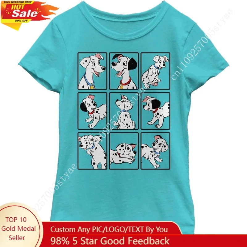 

Girl's One Hundred and One Dalmatians Family Grid T-Shirt