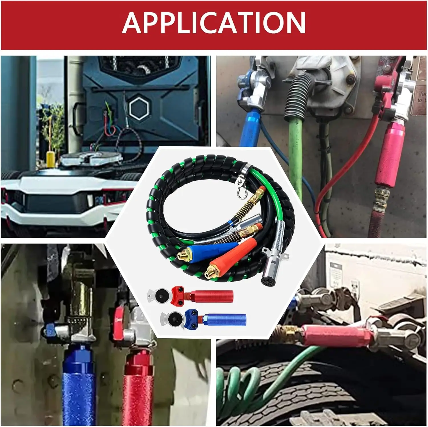 

12 футов 3 в 1 ABS и комплект шлангов для воздушной линии, обертка для воздушного шланга, 7-ходовой электрический кабель, воздушные линии с алюминиевыми удлинительными ручками