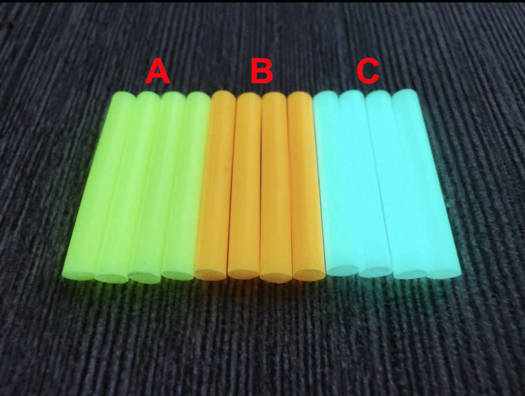 10 Pack 3x22.5mm Glow-in-the-Dark Ro  Luminous Resin Rod for Fingertip Gyro EDC Glow stick Outdoor Signal Light