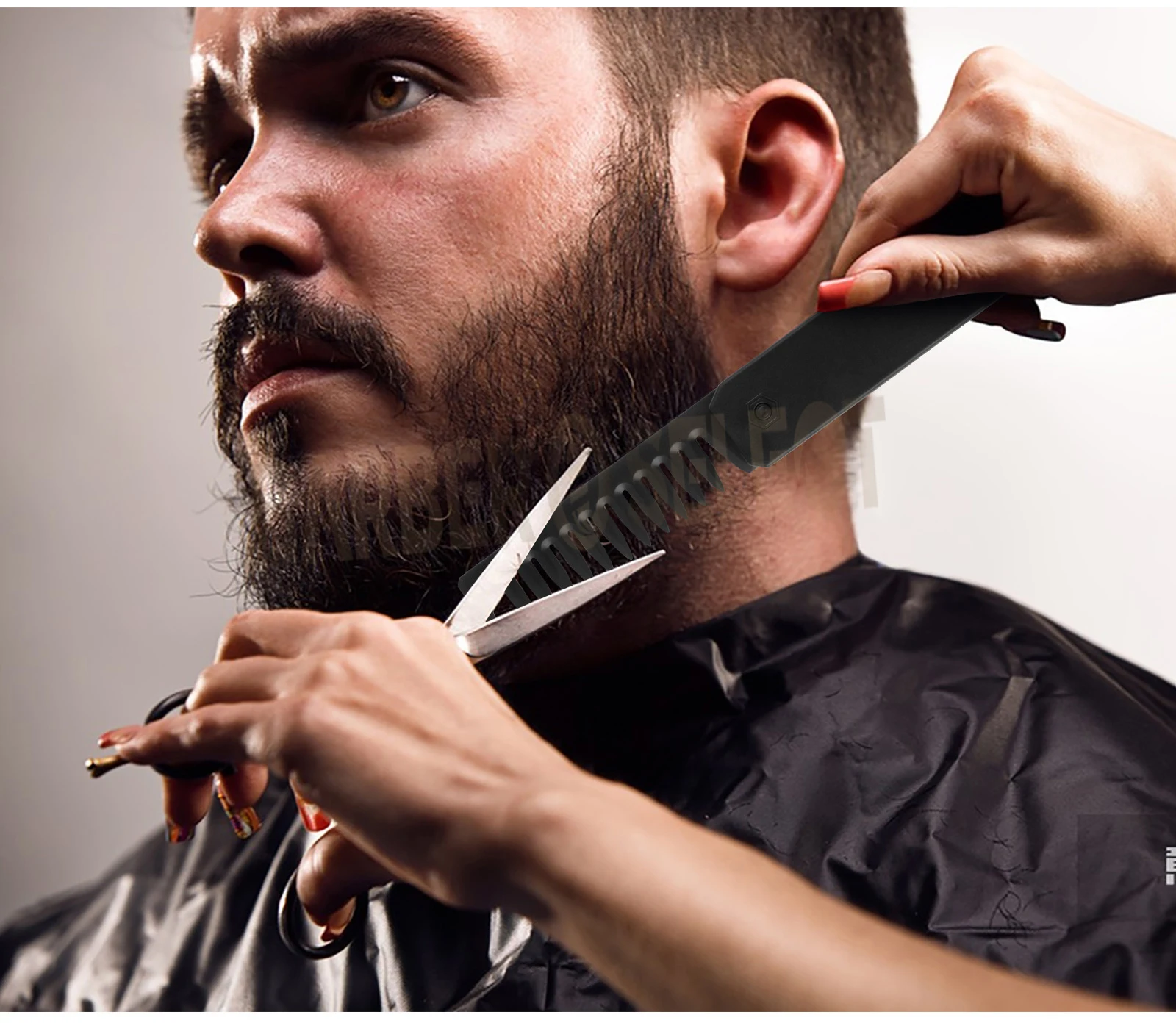 Neuester 1/2/3-in-1 tragbarer Klappkamm, Friseur-Clipper-Kamm, breitzahniger Kamm für Ölhaar, Mini-Bartkamm, Styling-Werkzeug für den Salon. – Detail 10