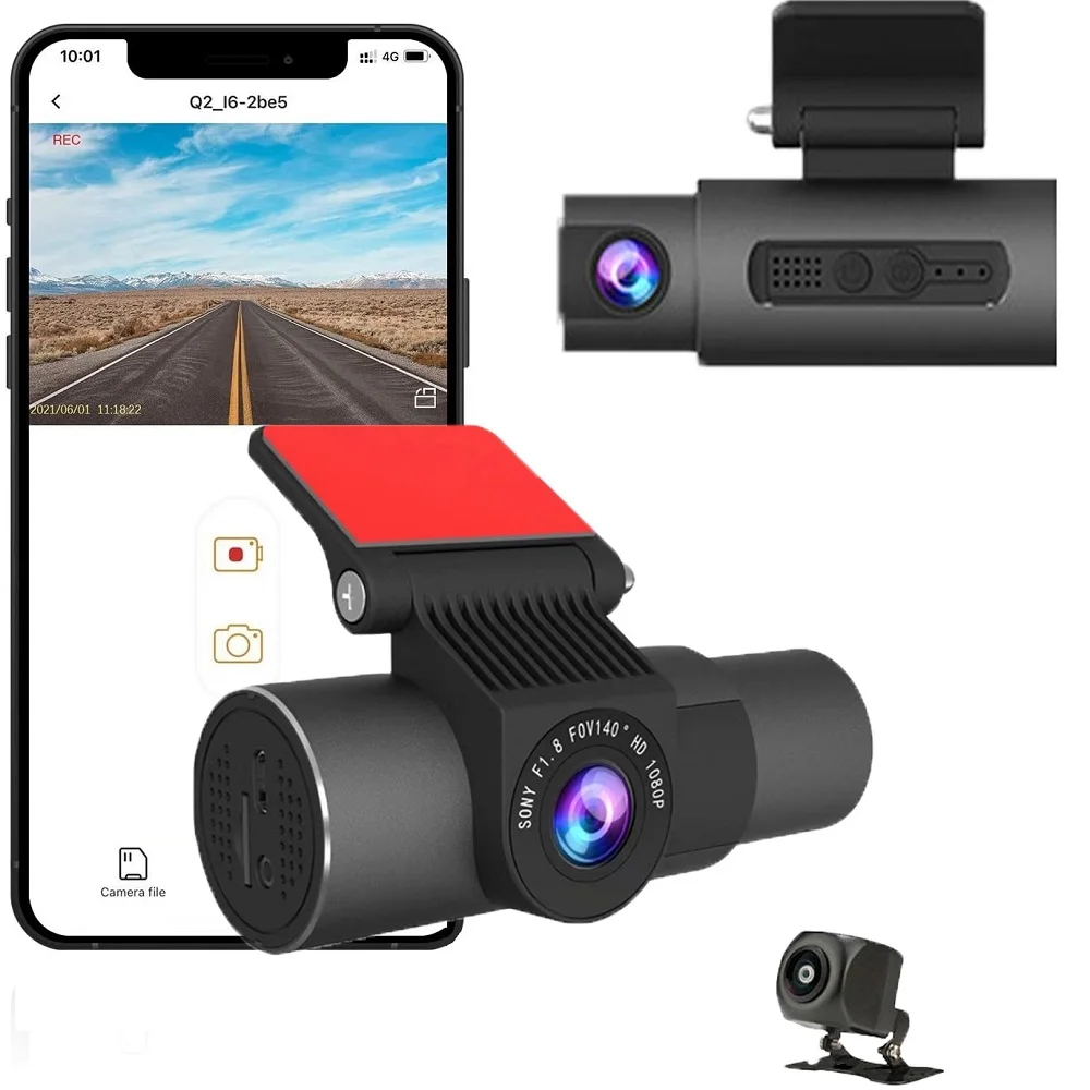 

Dash Cam 2K CAR DVR 3 Camera Front and Rear Camera with Cabin Camera Driving Recorder Car Video Recorder Black Box