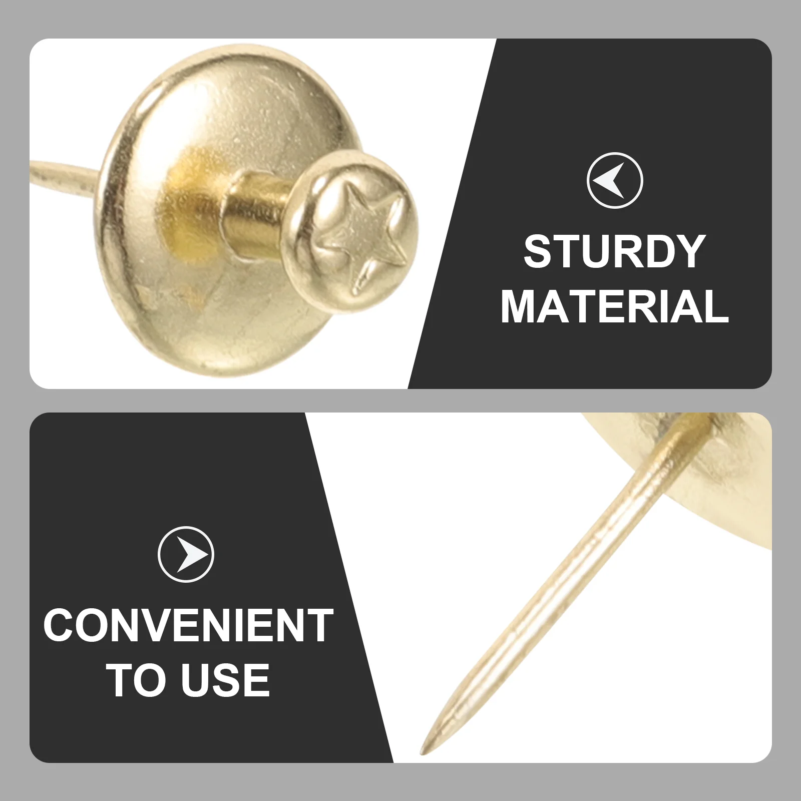 20 Buah Paku Payung Bintang Berujung Lima Campuran Seng Gantungan Gambar Dinding Tugas Berat Kuku Dekoratif Mudah Dipasang Tembaga Merah