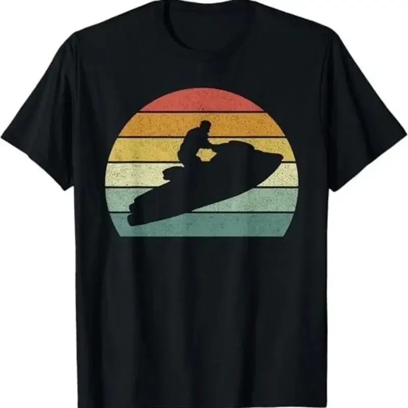 Vintage Jet Ski Sunset Silhouette T-Shirt