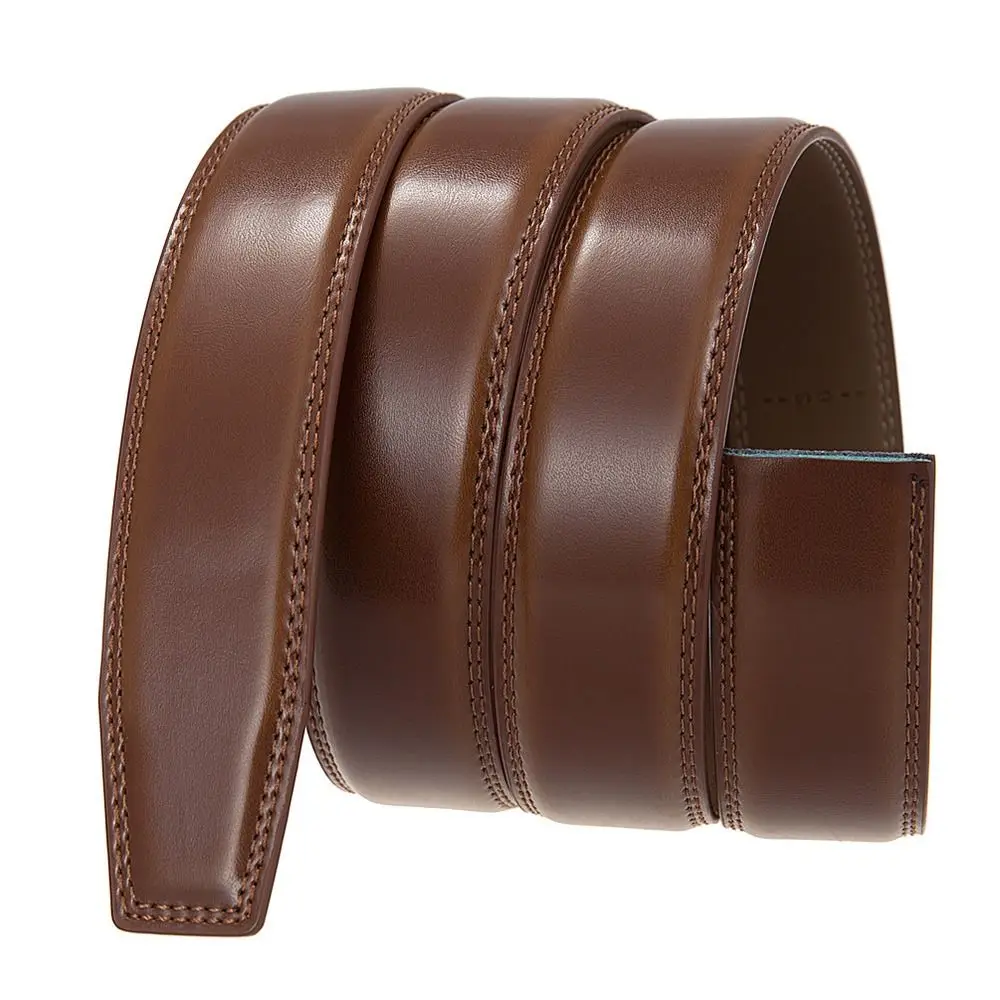 3.5cm Genuine Leather Belt Without Buckle Cowhide Non-porous Girdle Waistband For Men Male Accessories