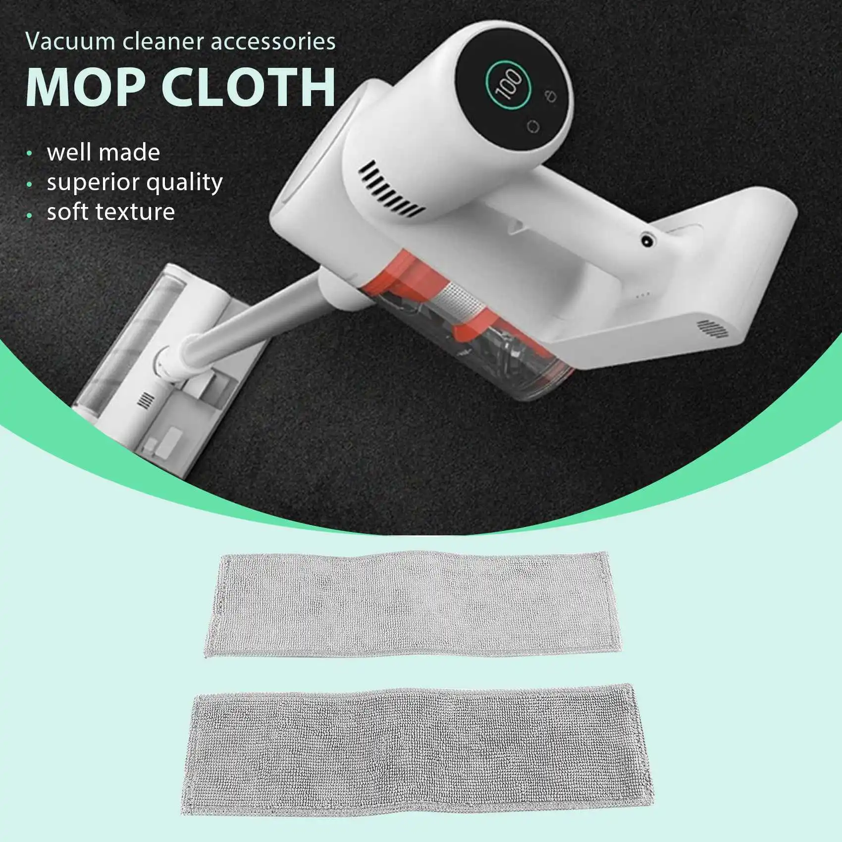 2 PCS Mop Cloth for Xiaomi Mijia G10 K10 Wireless Vacuum Cleaner Mop Replacement Accessories PartsJAS