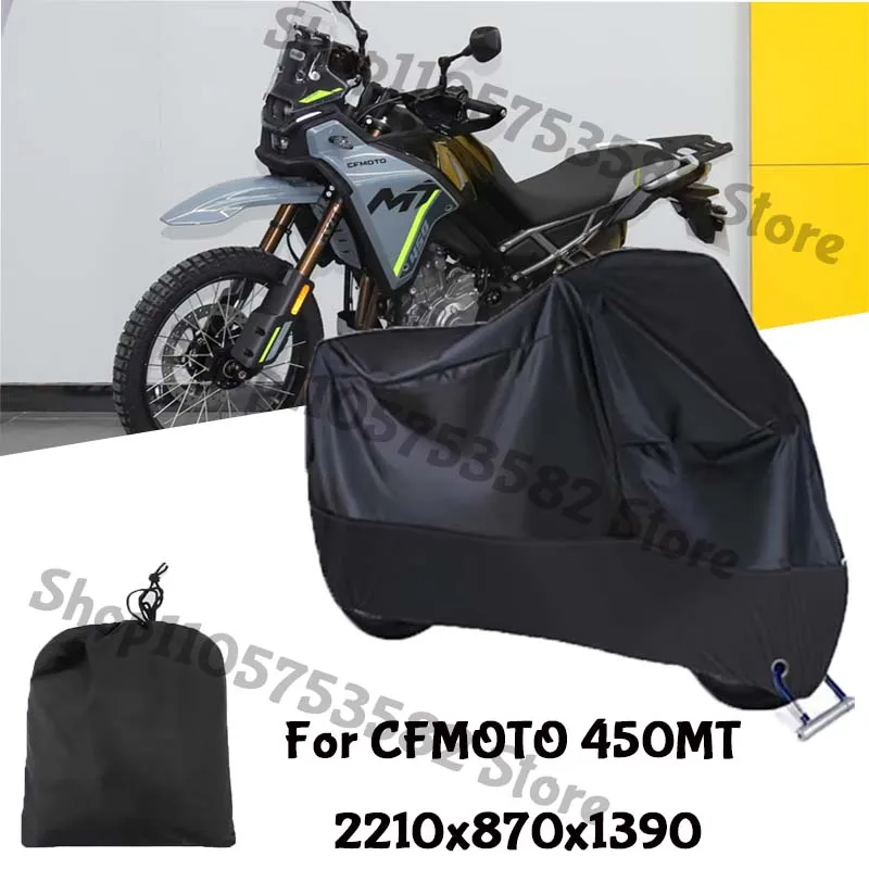 Motorcycle Full Covers For CFMOTO 450MT Car Outdoors Sun Protection Dust No Ear Thickened Oxford Clothcover Accessories