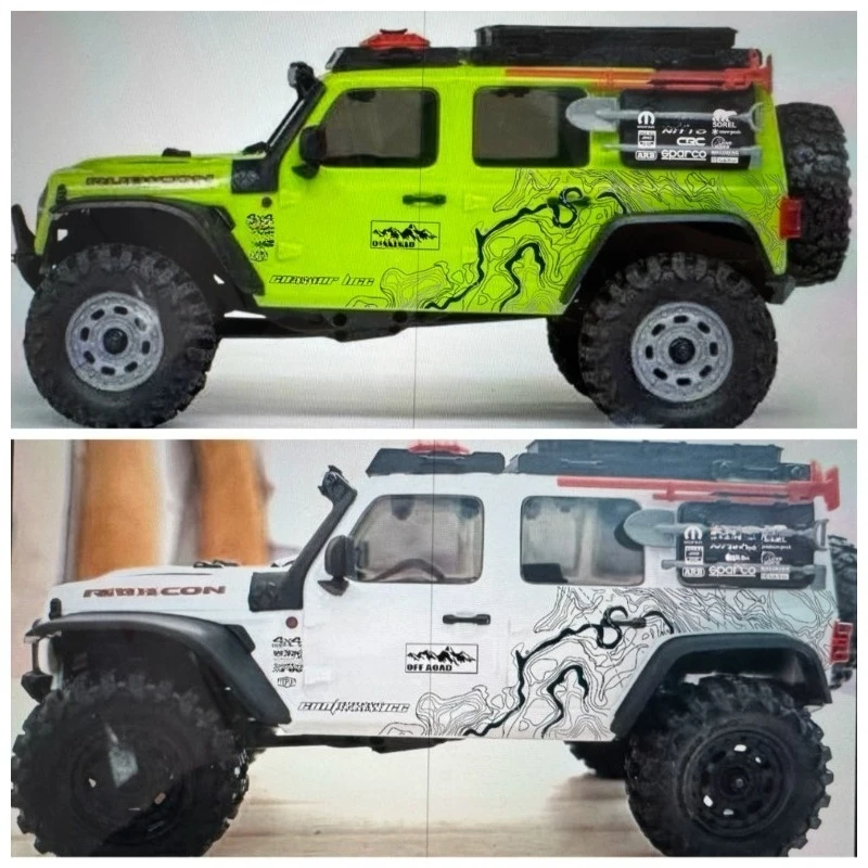 For Axial SCX30 1/30 Jeep Wrangler Decals Graphics Set, Scale Sticker Sheet for RC Crawler Body Shell Appearance Upgrade