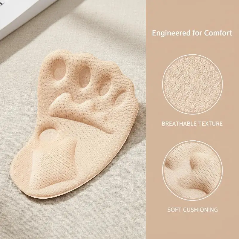 Women High Heel Forefoot Cushion Pads Ultra Thin Half Insoles Relieve Plantar Fasciitis Pain No Deformation After Long Use