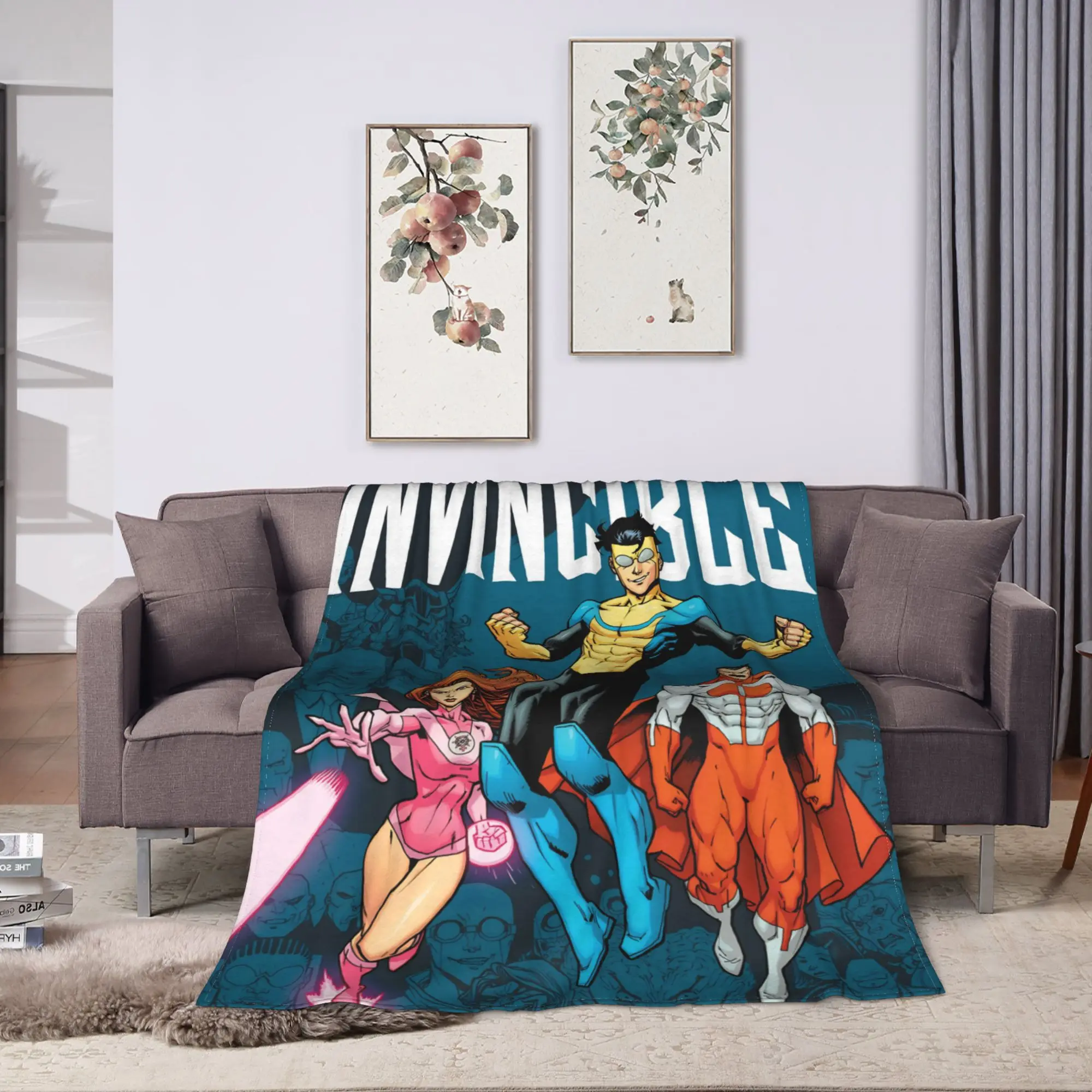 Invincible Omniman Amazing Hero Anime Blankets Quality Warm Soft  Throw Blanket Winter Couch Chair Sofa Bed Novelty Bedspread