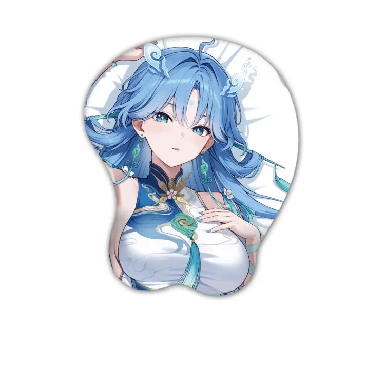 Qingxiao 3D Mouse Pad Wuthering Waves Game Hand Wrist Rest Mousepads Oppai Soft Mouse Mat Office Work Gaming Otaku Gift