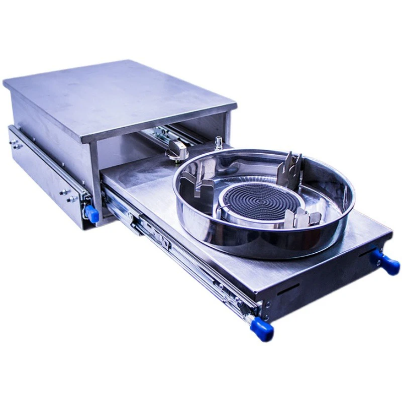 RV external pull-out gas stove Car outdoor kitchen retractable gas stove Stainless steel stove RV modification