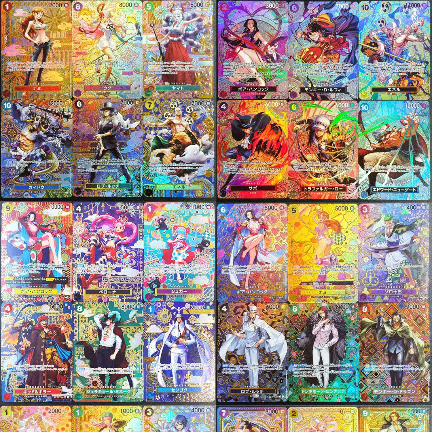 

Self Made Proxy One Piece Japanese Luffy Hancock Nami Mihawk Law Sabo Ace Enel Perona Sengoku SP Gold Game Card Toy
