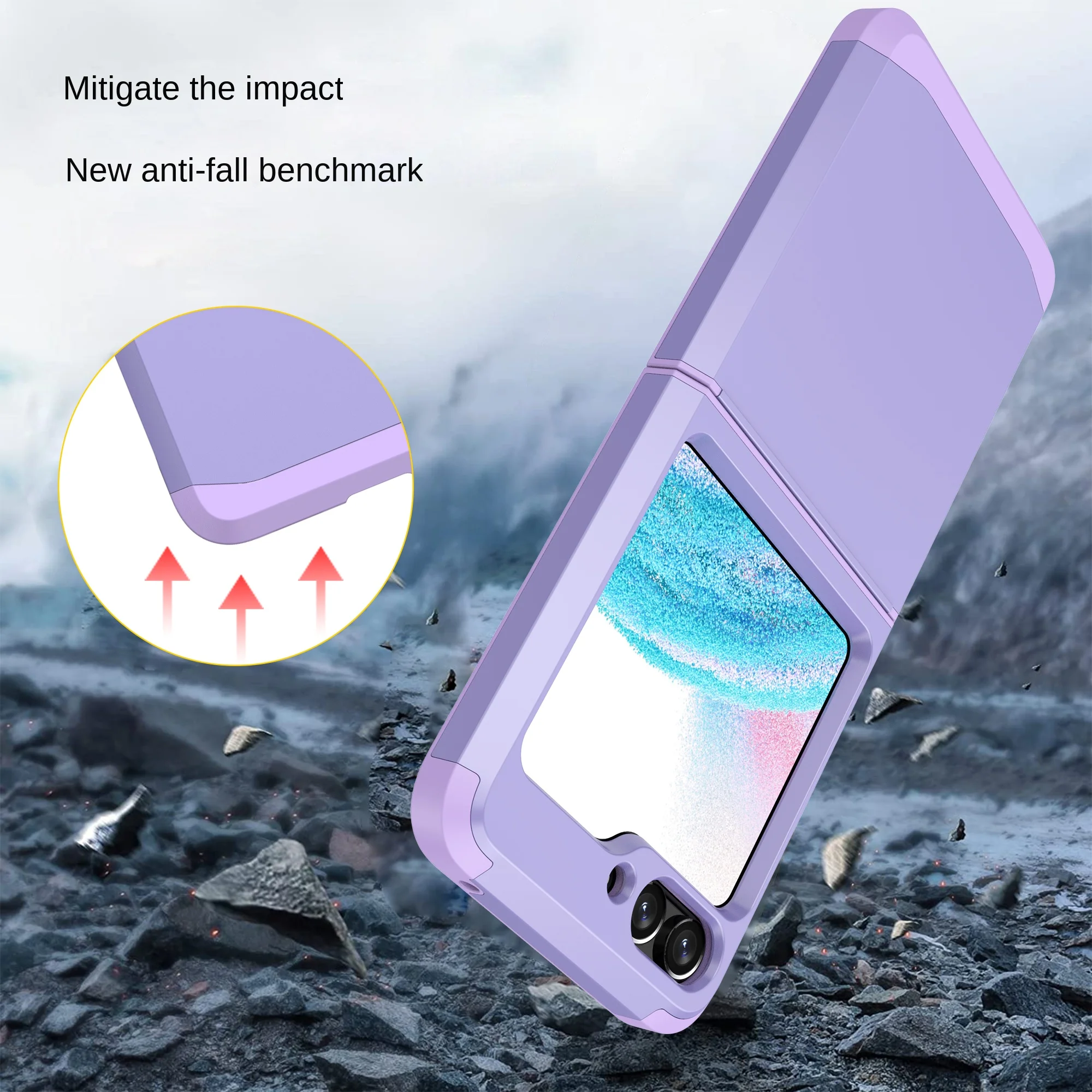 Funda de teléfono integrada con bisagra de armadura galvanizada para Samsung Galaxy Z Flip 3 4 5 6 Flip5 Flip4 ZFlip6, funda protectora dura