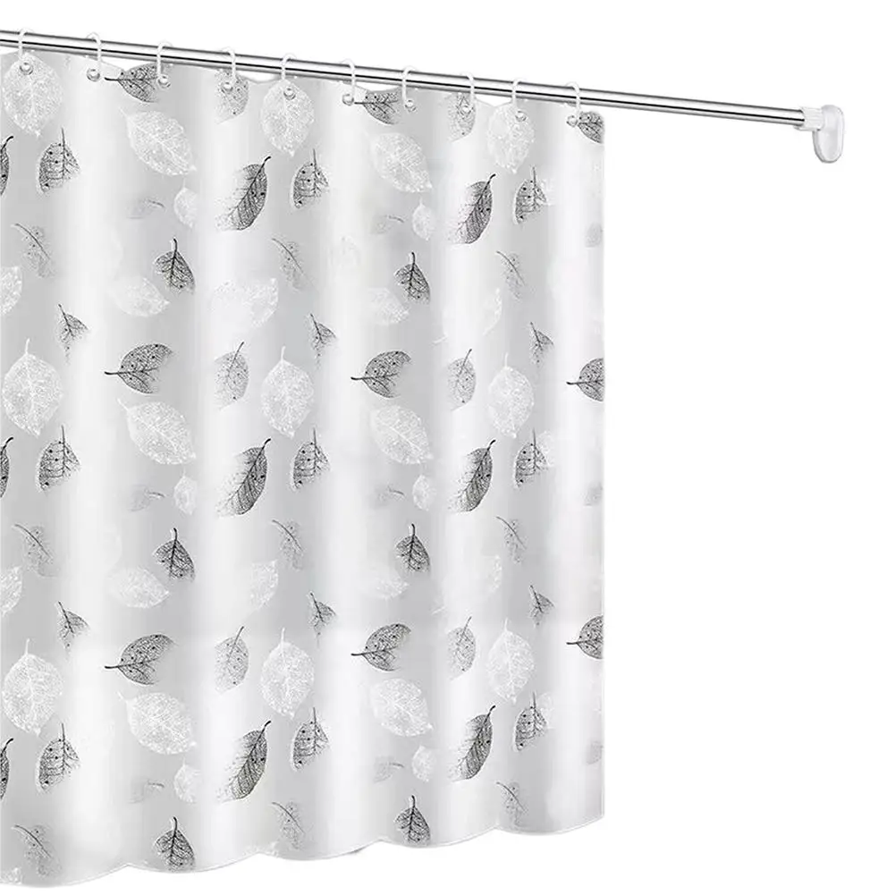 Shower Curtain With Hooks Rustproof Metal Grommets Waterproof Ombre Leaf Patterns Shower Curtain For Bathroom Dropship