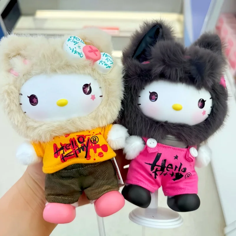 

New Hello-Kitty Graffiti Series Plush Blind Box Cute Doll Trendy Play Anime Peripherals Desktop Collection Holiday Surprise Gift