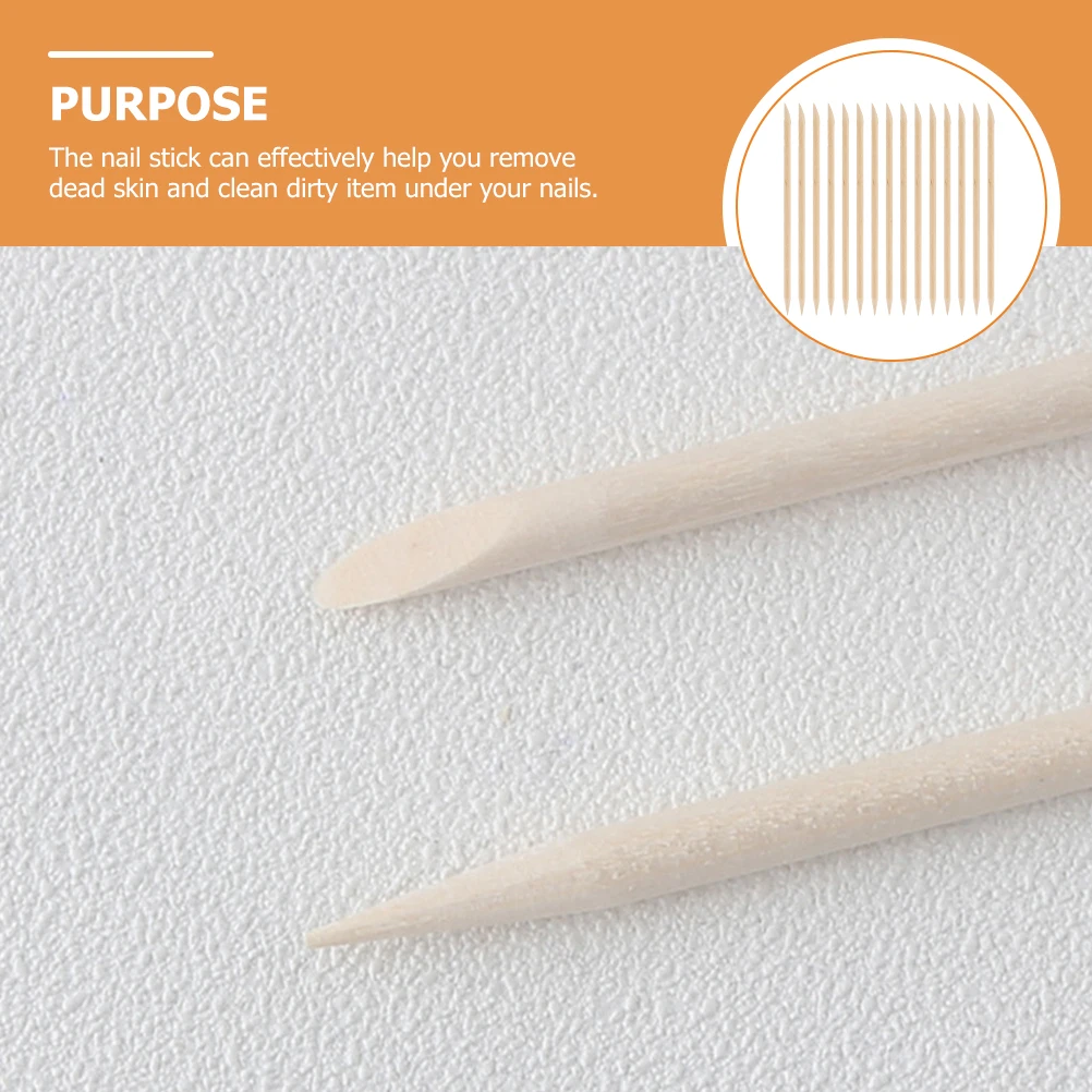 

200pcs Nail Sticks Cuticle Pusher Manicure Tools Wooden Cleaner for Polish Remover Under Dirt Efficient Double Sided Design