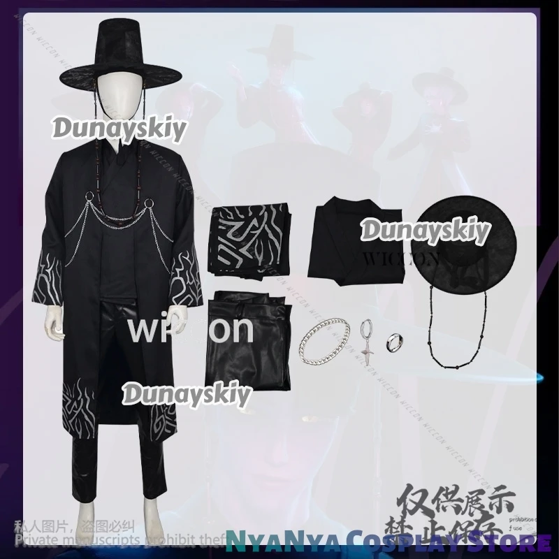 

Аниме фильм Kpop Demon Saja Boy Косплей Иinu Goth π로 의상 Корейский Идол Длинная Черная Униформа Шляпа Татуировка Опора Красивый Хэллоуин 코스프레