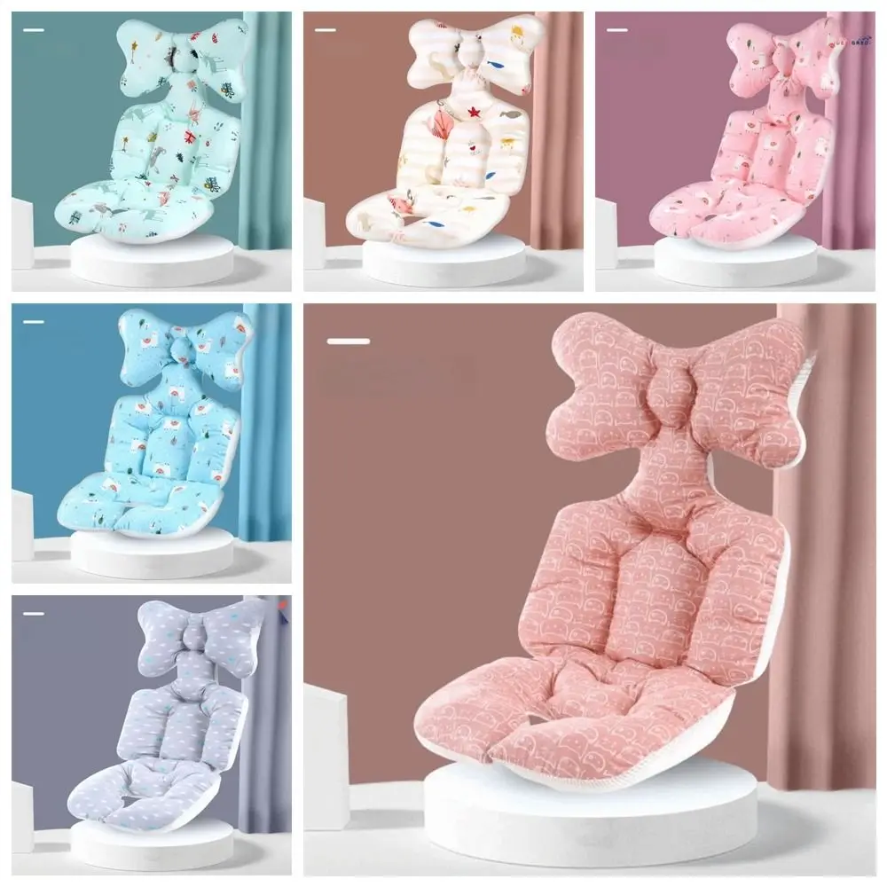 Soft Baby Stroller Cushion Comfortable Cartoon Printed Baby Pram Seat Mat Car Seat Breathable Dining Chair Cotton Pad