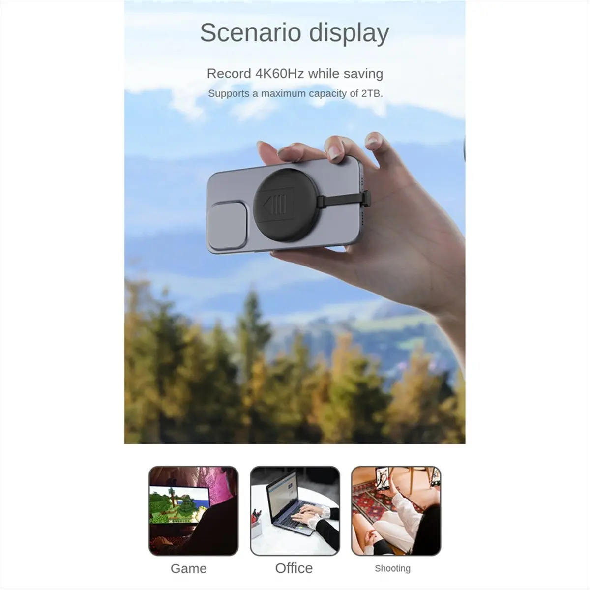 2026 جديد + مغناطيسي M.2 2230 NVMe NGFF SSD الضميمة 10Gbps USB3.2 GEN2 Type-C SSD لـ 15 Pro Max ProRes