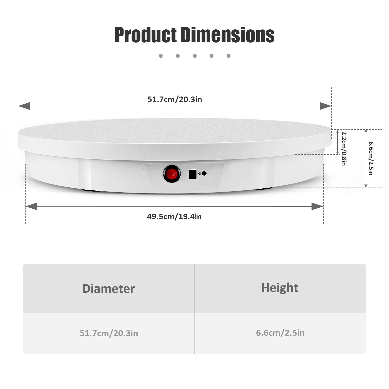 Imagem -02 - Elétrico Rotativo Visualizer 360 ° Turntable Regulamento Display Stand Vídeo Shooting Prop Sapatos Jóias 52cm