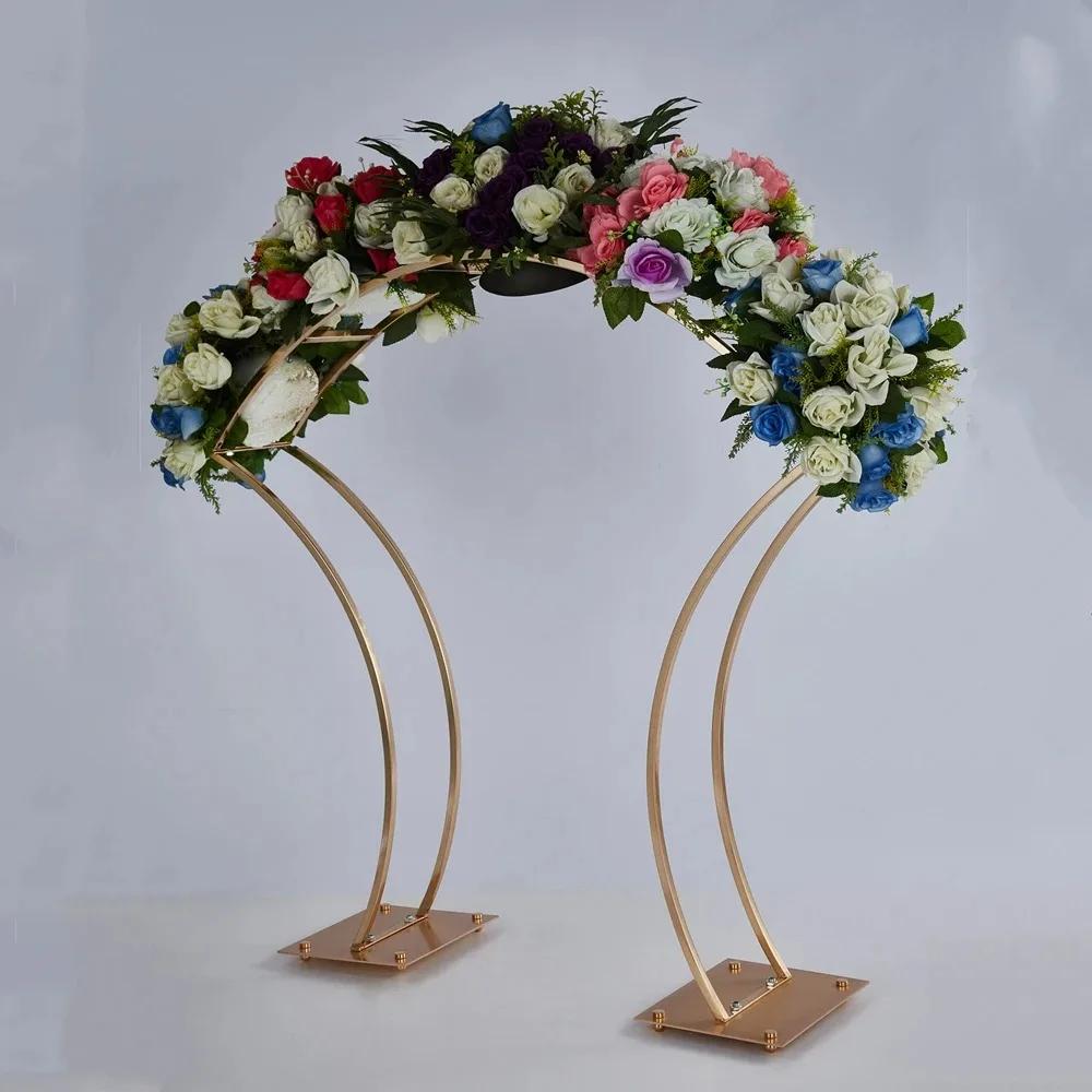 

Flower Rack for Event Party Decoration, Gold Wedding Arch Stand, Road Lead, Centerpiece, New Style, 4Pcs