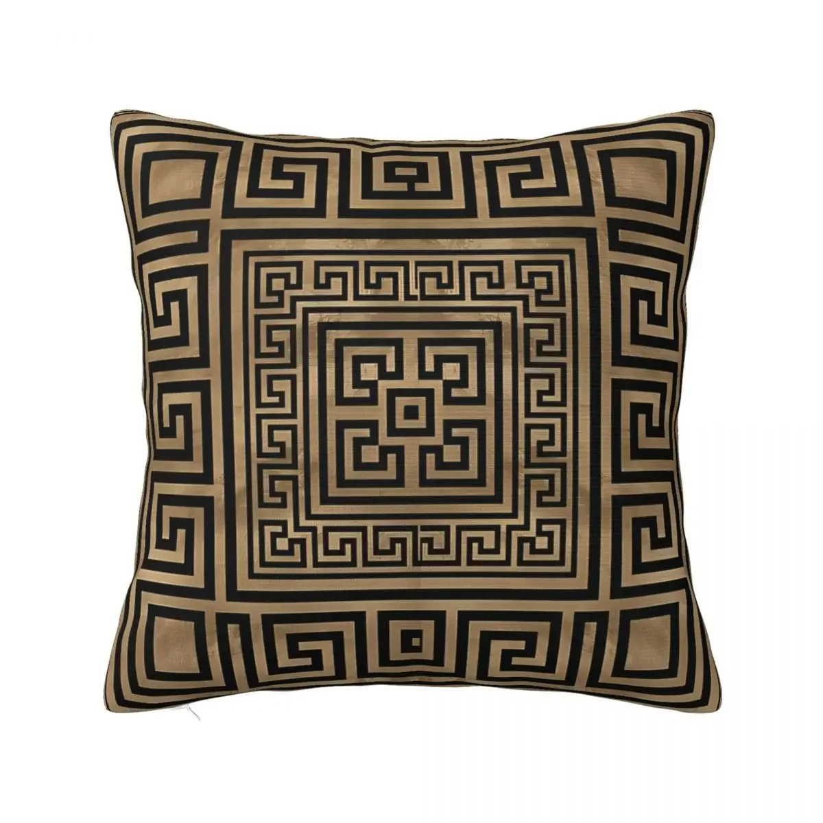 Black On Gold Polyester Cushion Cover Greek Key Ornament Meander Livingroom Office Decorative Kawaii Cojines Decorativos