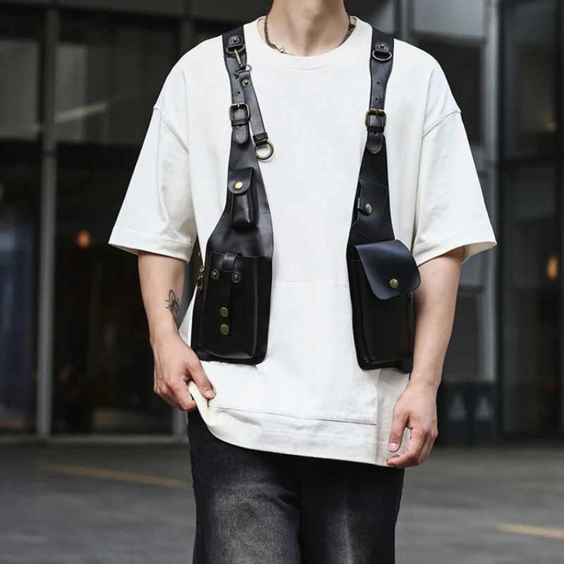 Retro Underarm Satchel Outdoor Neutral Niche Design Puppet Stage Performance Accessories Costume Props New Creative Breast Bag
