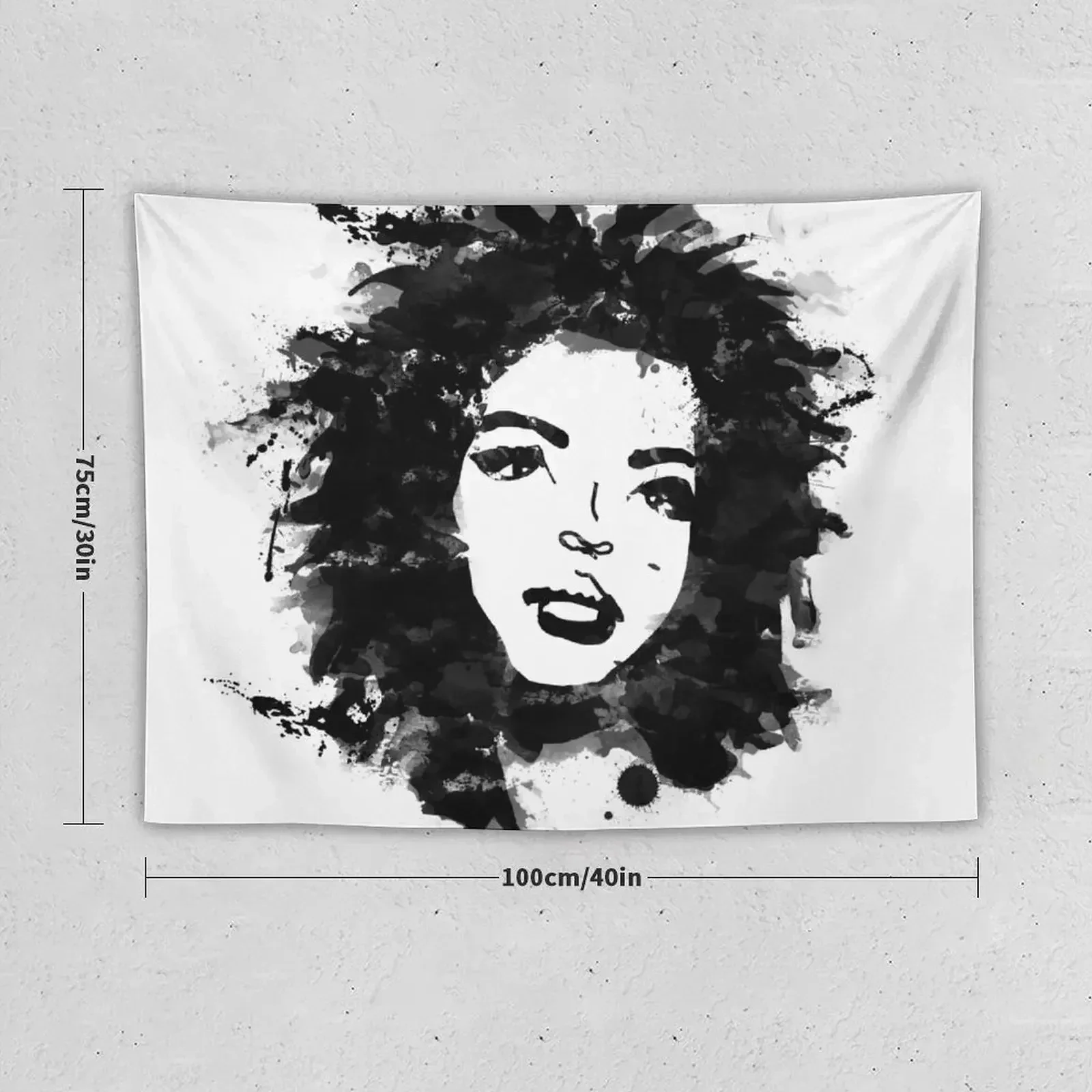 Lauryn Hill (monochrome) Tapestry Wall Hanging Wall Bed Room Decoration Decorative Wall Mural Tapestry