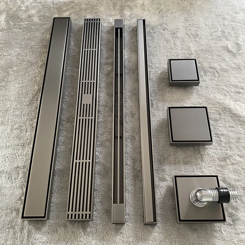 304 stainless steel invisible strip deodorant bathroom extremely narrow linear floor drain universal