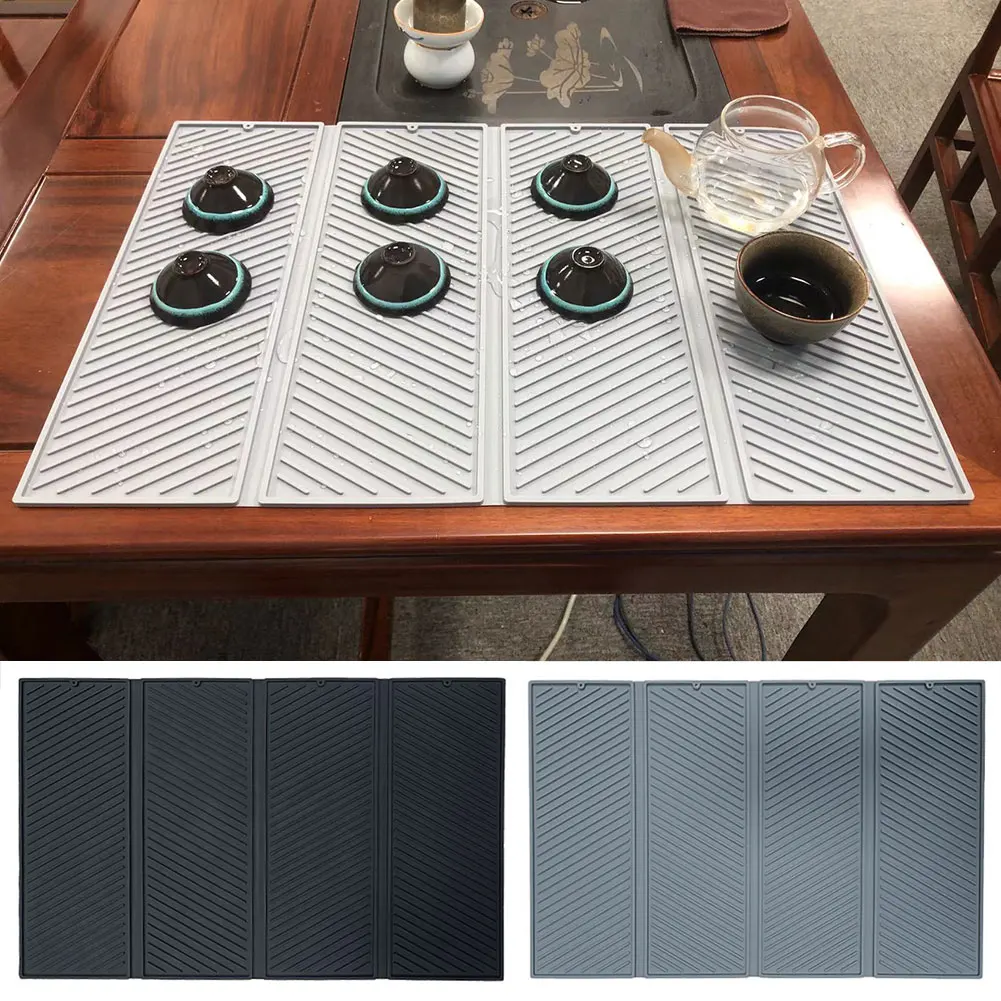 

Silicone Fold Insulating Mat Anti-Slip Able Mat Countertop Protector Drainage Pad Placemats Kitchen Accessories Home Decor