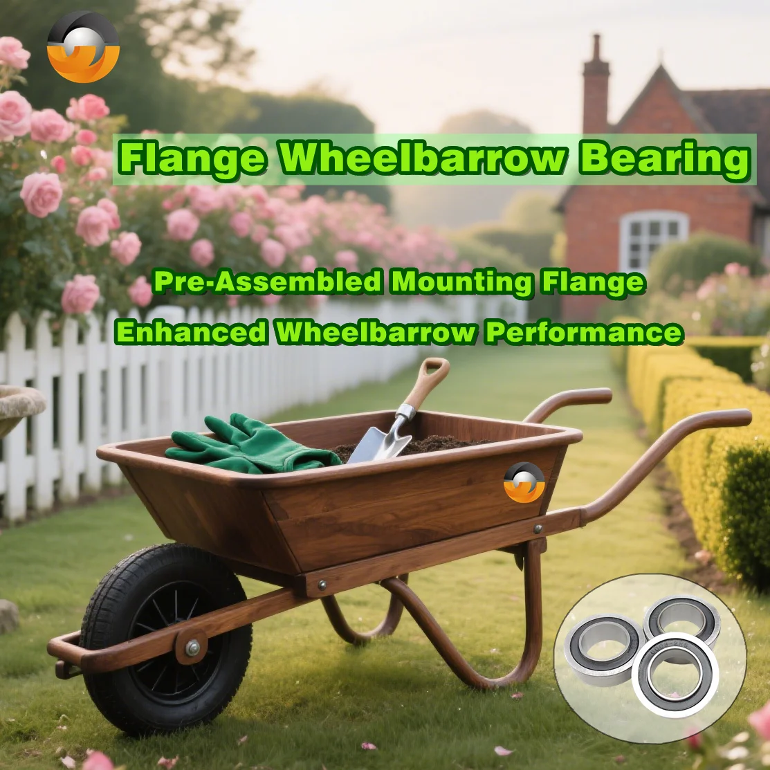 

F6003 2RS Wheelbarrow Bearing 20x35x11 17x35x10 mm 4PCS Push Truck Garden Trolley ABEC-7 Garden Cart Wheel Flange Ball Bearings
