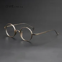 Montura de gafas de titanio puro para hombre, monturas de gafas graduadas redondas Retro para mujer, gafas ópticas para miopía Vintage 2025 para hombre