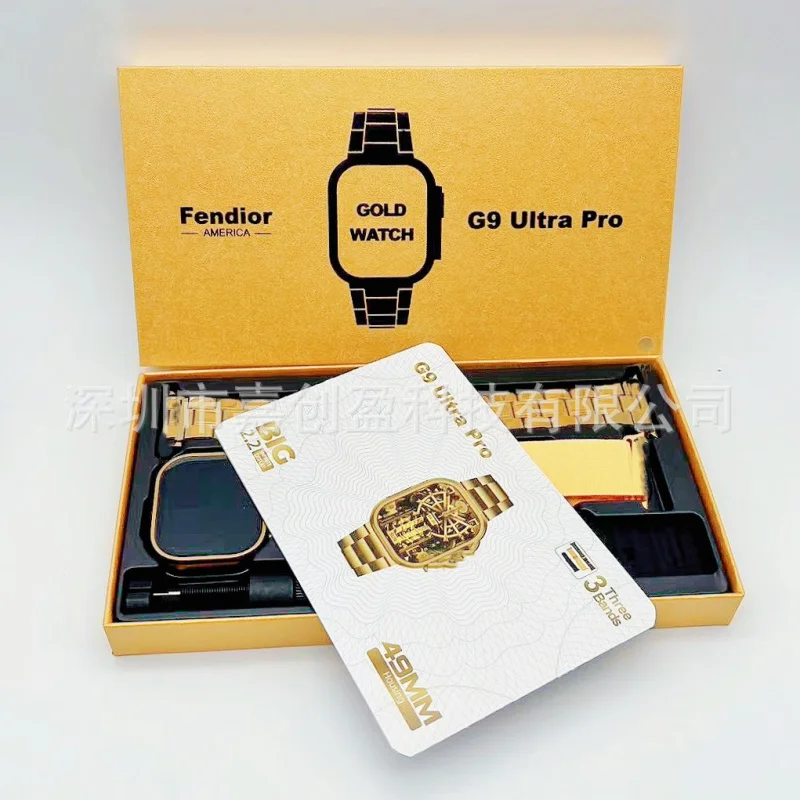 -Edge hot sellingG9 Ultra ProSmart Watch Multi-Strap Gold WatchH9 S8 S9 Ultra YD5